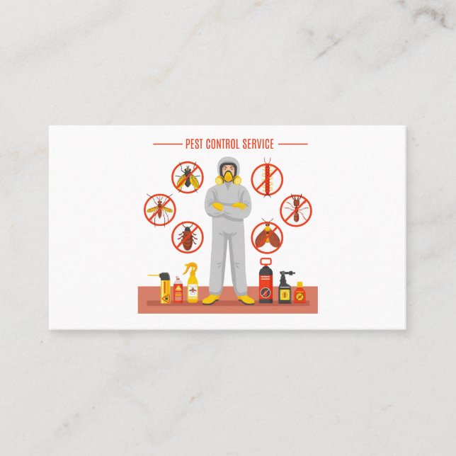 Pest Control Exterminator Service Business Card (Front)