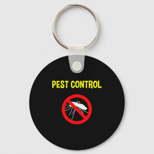 Pest Control Funny Halloween Costume Exterminator Keychain
