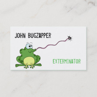 Pest Control Green Frog Zapping Bug Business Card