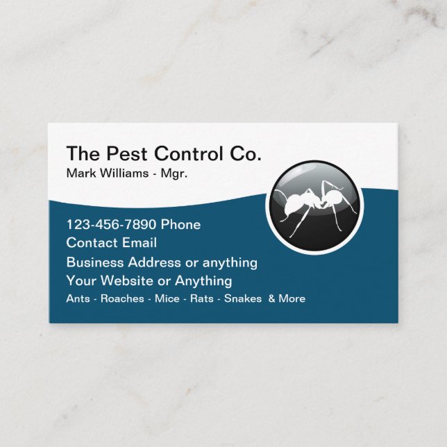 Pest Control Modern Business Card (Front)