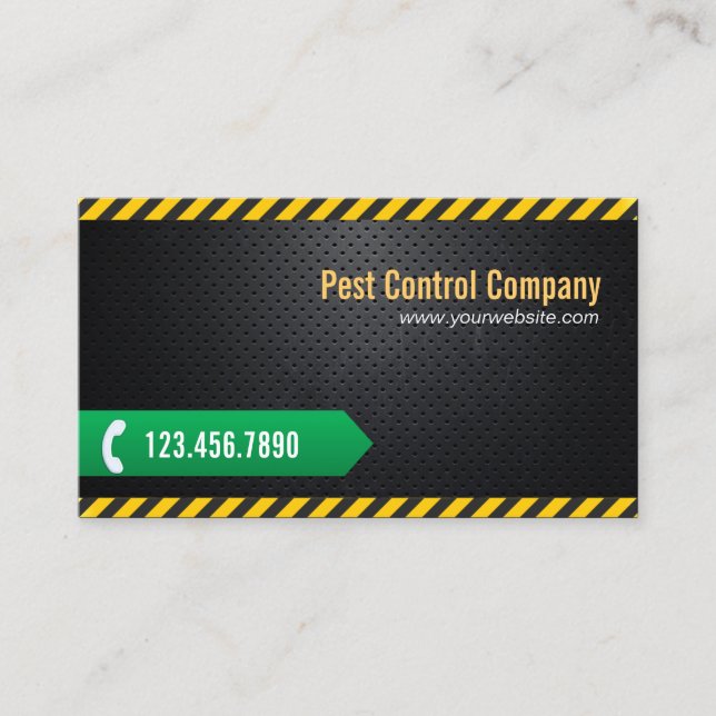 Pest Control Professional Dark Metal Business Card (Front)