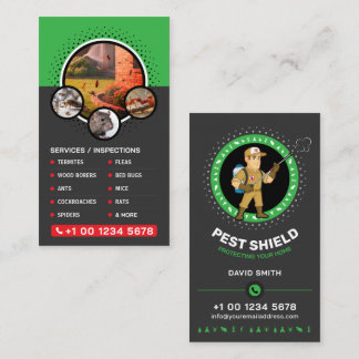Pest control Service, Exterminator, Fumigation Bus Business Card
