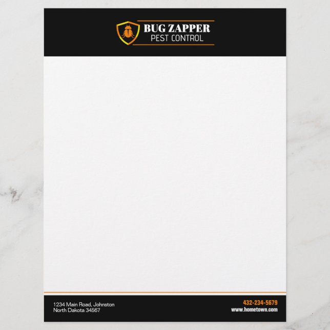 Pest Control Service Letterhead (Front)