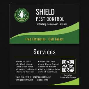 Pest Control Service QR Code Professional Business Card