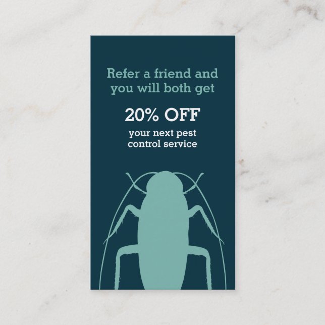 Pest Control Services Customer Referral Card (Front)