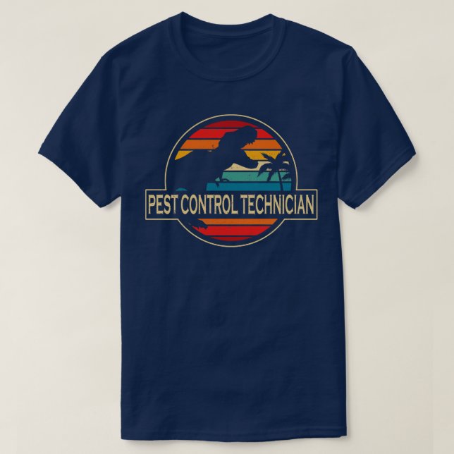 Pest Control Technician Dinosaur T-Shirt (Design Front)