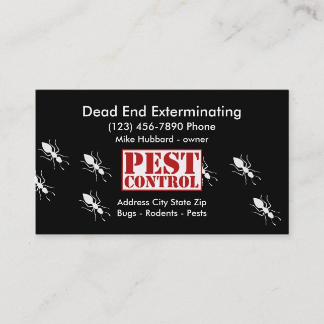 Pest Control Unique Business Cards (Front)
