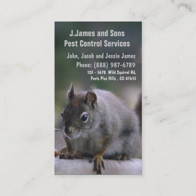 Pest Control Vermin Exterminator Business Card (Front)