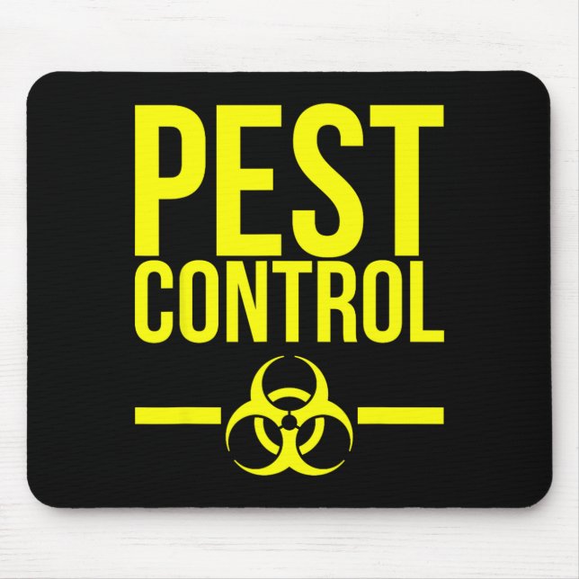 Pest Control Yellow Exterminator Funny Halloween Mouse Pad (Front)