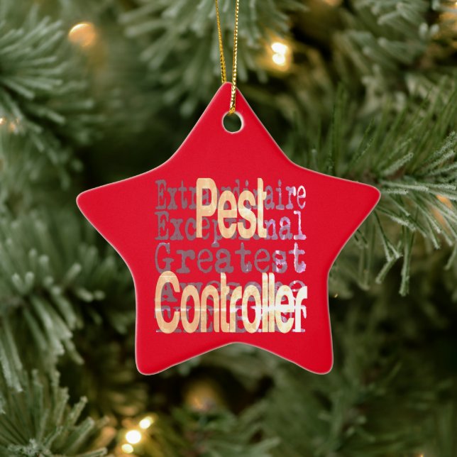 Pest Controller Extraordinaire Ceramic Ornament (Tree)