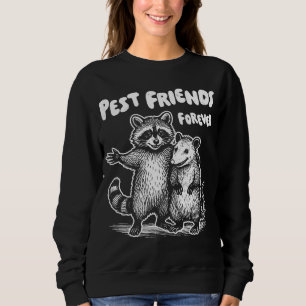Pest Friends Forever White Print Sweatshirt