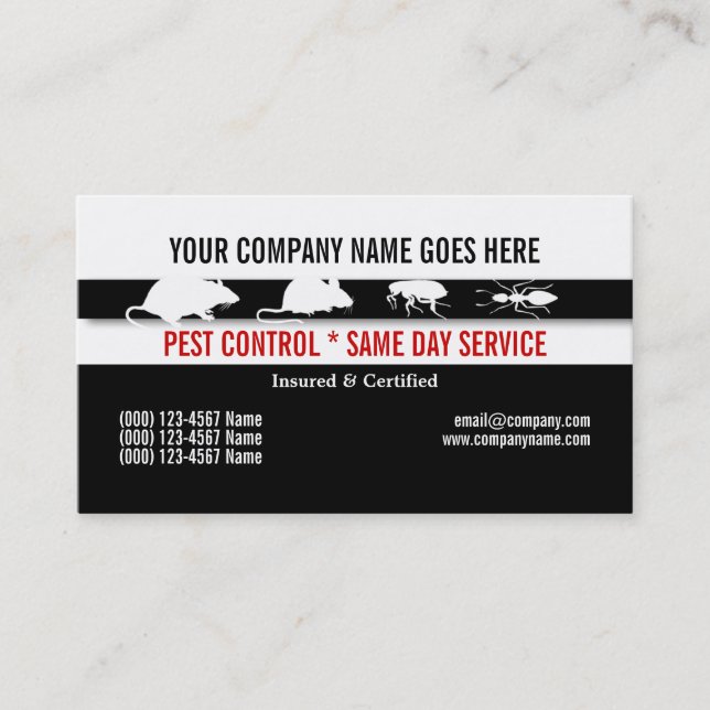 Pest Vermin Control Personalize Business Card (Front)