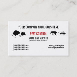 Pest Vermin Control Personalize Business Card
