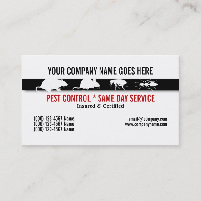 Pest Vermin Control Personalize Business Card (Front)