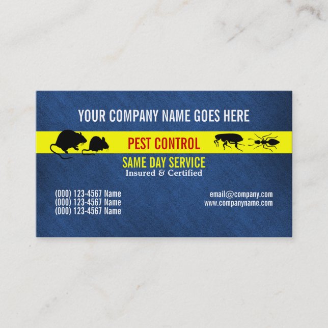 Pest Vermin Control Personalize Business Card (Front)