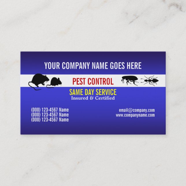 Pest Vermin Control Personalize Business Card (Front)