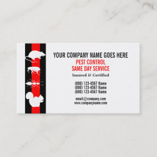 Pest Vermin Control Personalize Business Card