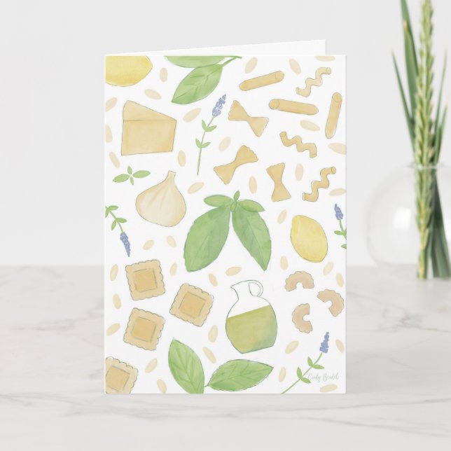 Pesto Basil Pasta Pattern Card (Front)