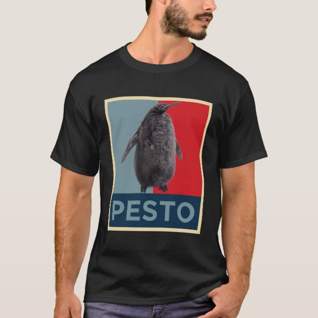 Pesto Penguin: Hope Poster Style Design T-Shirt (Front)
