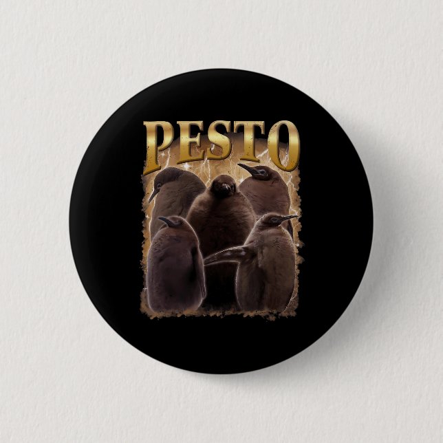 Pesto The Penguin Funny Ba1  2 Inch Round Button (Front)