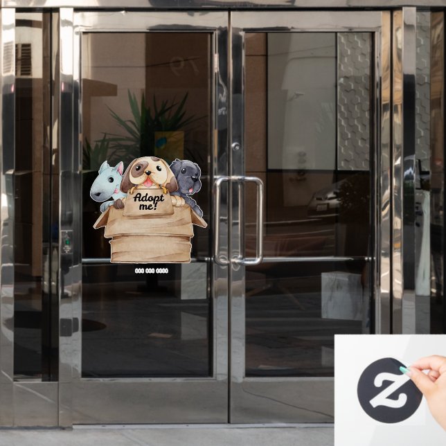 Pet adopting  window cling (Office Door)