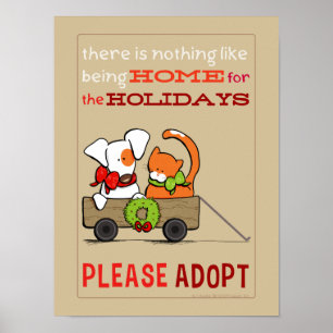 Pet Adoption Patch n Rusty Home for Christmas Poster