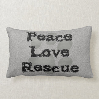 Pet Adoption Peace Love Rescue Lumbar Pillow