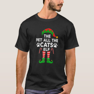Pet All The Cats Elf Matching Family Cat Lover Chr T-Shirt