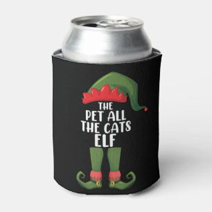 Pet All the Cats Elf Matching Family Christmas Can Cooler