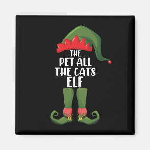 Pet All the Cats Elf Matching Family Christmas Magnet
