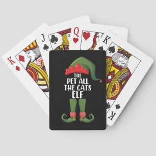 Pet All the Cats Elf Matching Family Christmas Playing Cards