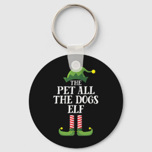 Pet All The Dogs Elf Matching Family Group Christm Keychain
