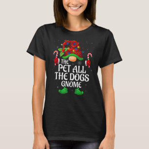 Pet All The Dogs Gnome Buffalo Red Plaid Matching  T-Shirt