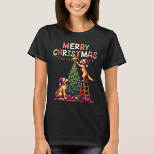 Pet Animal Golden Retriever Dogs Decorating Christ T-Shirt