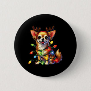 Pet Animal Lovers Chihuahua Dogs Reindeer Christma 2 Inch Round Button