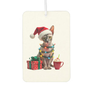 Pet Animal Lovers Cute Sphynx cat Reindeer Antlers Air Freshener