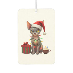 Pet Animal Lovers Cute Sphynx cat Reindeer Antlers Air Freshener