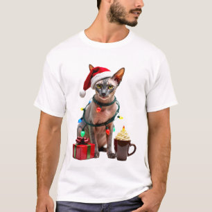 Pet Animal Lovers Cute Sphynx cat Reindeer Antlers T-Shirt