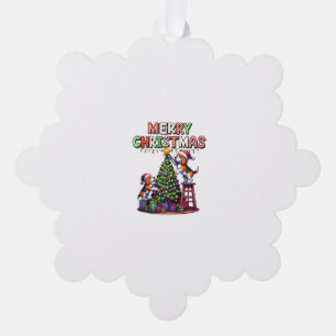 Pet Animal Lovers Xmas Beagle Dogs Decorating Chri Ornament Card