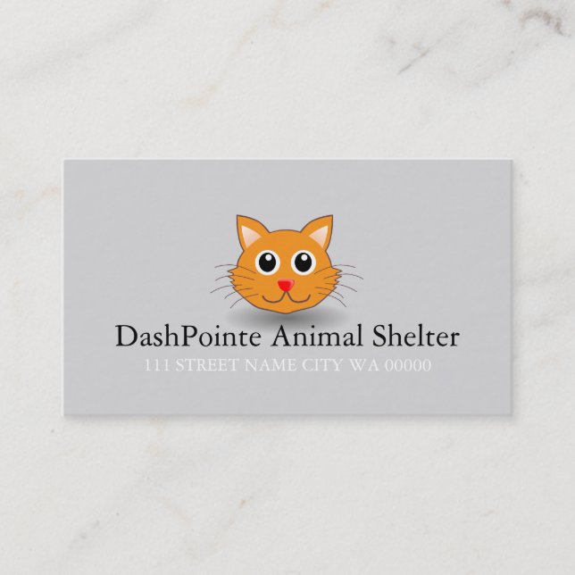 Pet Animal Shelter Control Cat Business Card (Front)