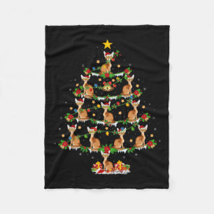Pet Animal Xmas Lights Santa A Fleece Blanket