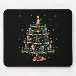 Pet Animal Xmas Lights Santa Gorilla Christmas Tre Mouse Pad