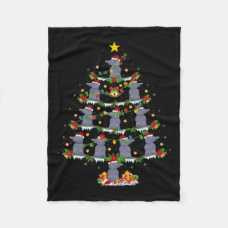 Pet Animal Xmas Lights Santa Mole Christmas Tree  Fleece Blanket