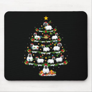 Pet Animal Xmas Lights Santa Sheep Christmas Tree Mouse Pad