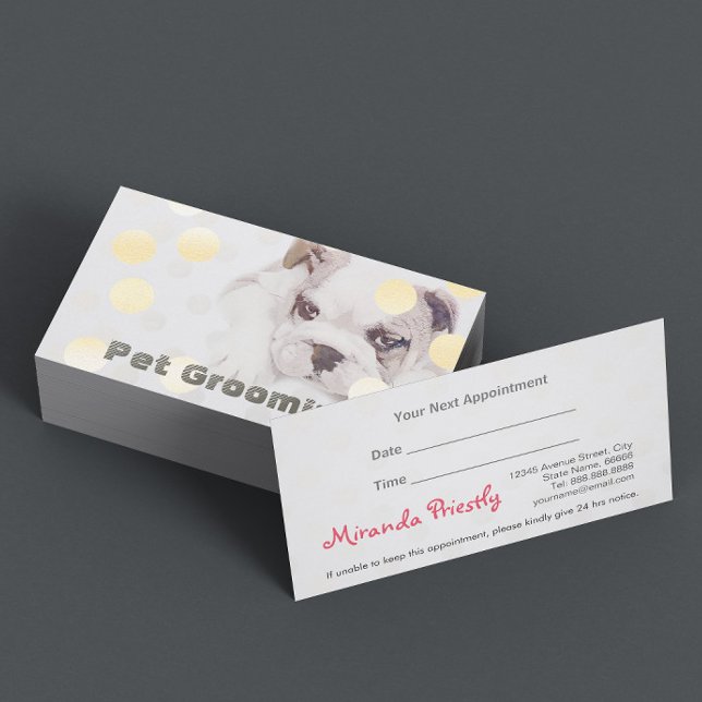 Pet Bathing and Grooming Bulldog Appointment Card (Creator Uploaded)