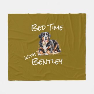 Pet Bernese Mountain Dog Brown White Personalize Fleece Blanket