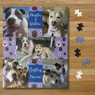 Pet Best Friends personalized photo collage Jigsaw Puzzle