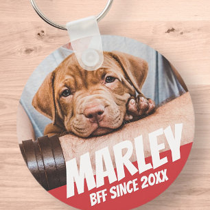 Pet BFF Best friend Photo Modern Cool Simple Keychain