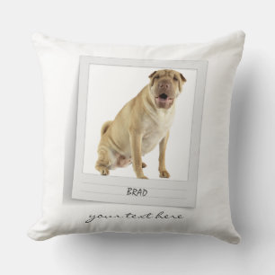 Pet Birthday Photo and Frame Personalized Throw Pillow
