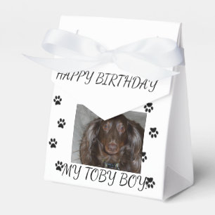 Pet Birthday Photo Pawprint Celebration Design Favor Box